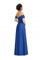 Discount Off the Shoulder Soft Chiffon Royal Blue Long Maxi Evening Dress UK