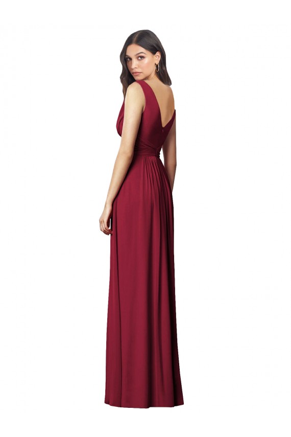 Discount V-Back V-Neck Soft Chiffon Royal Blue Long Maxi Evening Dress UK