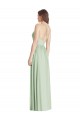 Discount Open Back Spaghetti Straps Soft Chiffon Sage Long Maxi Evening Dress UK