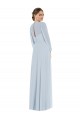 Discount Keyhole Back Strapless Soft Chiffon Sea Glass Long Maxi Evening Dress UK