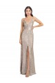Discount V-Back V-Neck Sparkling Sequin Silver Long Sexy Evening Dress UK