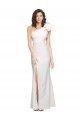 Discount One Shoulder Stretch Crepe Ivory Long Wedding Party Dress UK