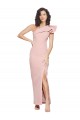 Discount One Shoulder Stretch Crepe Mauve Long Evening Dress UK