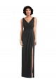 Discount V-Back V-Neck Spandex Black Long Maxi Evening Dress UK