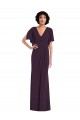 Discount V-Neck Spandex Grape Long Maxi Evening Dress UK