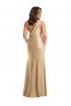 Discount One Shoulder Silky Satin Soft Gold Long Plus Size Evening Dress UK