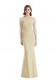 Discount Open Back Bateau Neck Stretch Crepe Champagne Long Semi Formal Evening Dress UK