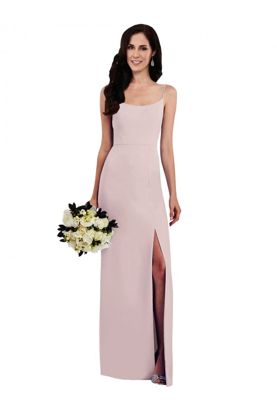 Discount V-Back Spaghetti Straps Stretch Crepe Long Evening Dress UK