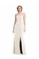 Discount Strapless Stretch Crepe Ivory Long Semi Formal Evening Dress UK