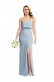 Discount Low Back Strapless Stretch Crepe Light Sky Blue Long Evening Dress UK
