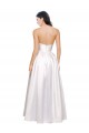 Discount Low Back Strapless Stretch Satin White Long Evening Dress UK